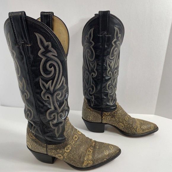 Vintage Justin Ringtail Lizard Boots Womens SIZE 4.5B US MADE IN USA L 4704 - Picture 1 of 16